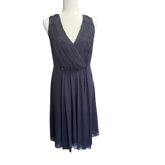 TORY BURCH Silk Crepe Georgette Style Dress in Navy Sz 8 - Picture 3 of 9